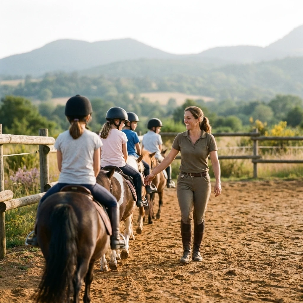 Cours de poney à Nohanent, Puy-de-Dôme